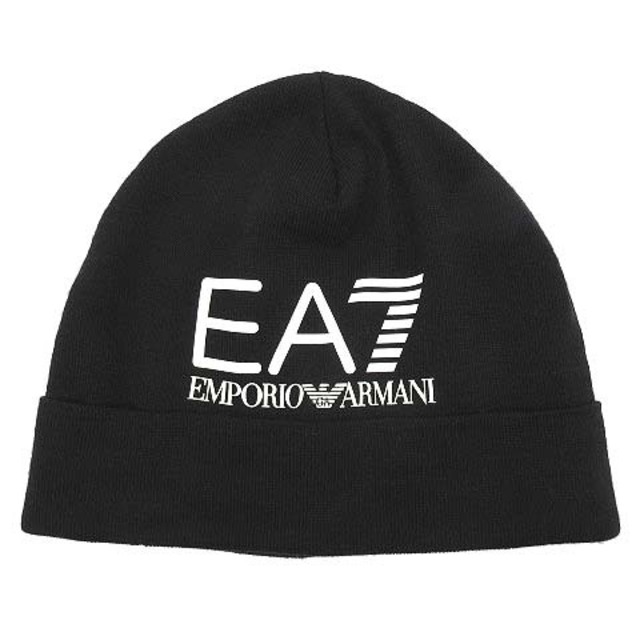 Emporio Armani(エンポリオアルマーニ)のエンポリオアルマーニ EA7 ビーニー ニットキャップ ニット帽 黒 20AW メンズの帽子(その他)の商品写真