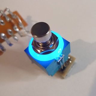 セット　LED付き 3PDT フットスイッチ 青 FootSwitch BLUE(エフェクター)