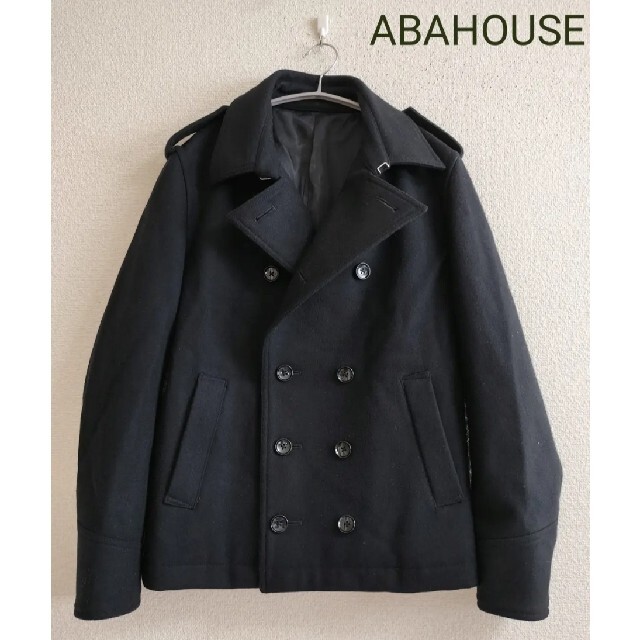 ABAHOUSE(アバハウス)の♡ABAHOUSE　ウールピーコート　ブラック レディースのジャケット/アウター(ピーコート)の商品写真