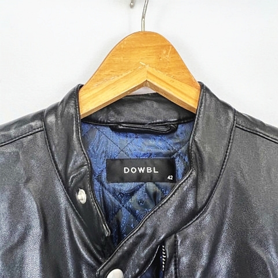 DOWBL(ダブル)のDOWBL フェイクレザー  ライダースジャケット 黒 ブラック 42 メンズのジャケット/アウター(ライダースジャケット)の商品写真