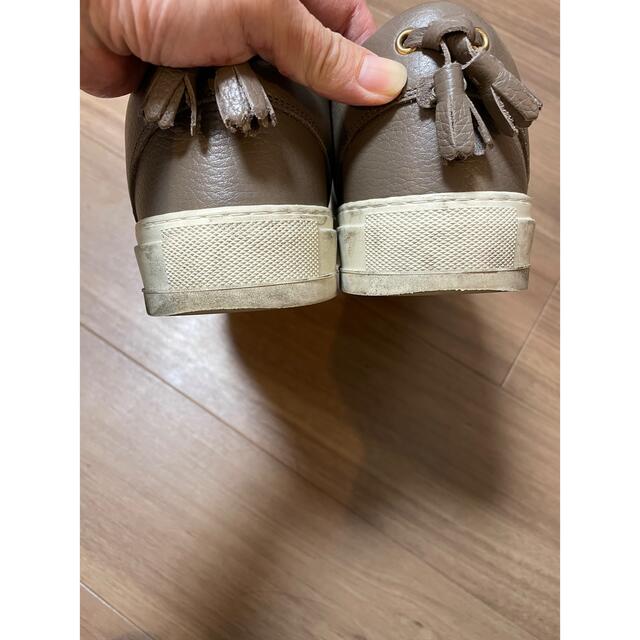 イタリア製スニーカー　本革　ライトブラウン メンズの靴/シューズ(スニーカー)の商品写真