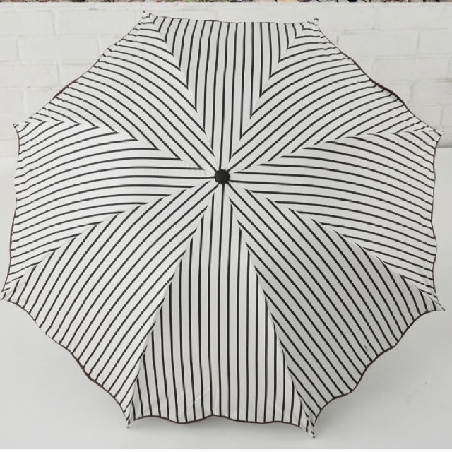 晴雨兼用 折り畳み傘 ストライプ ブラック UV カット 撥水加工 日傘 雨傘 レディースのファッション小物(傘)の商品写真