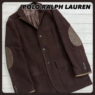 ポロラルフローレン(POLO RALPH LAUREN)の☆希少☆ ポロラルフローレン テーラードジャケット 茶色 レザーパッチ(テーラードジャケット)