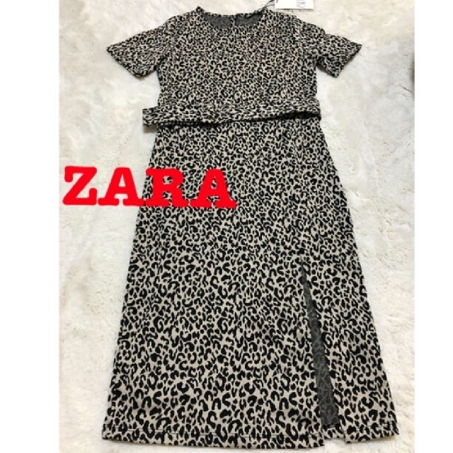 ZARA(ザラ)のZARA ヒョウ柄のワンピース　Ｍサイズ レディースのワンピース(ひざ丈ワンピース)の商品写真