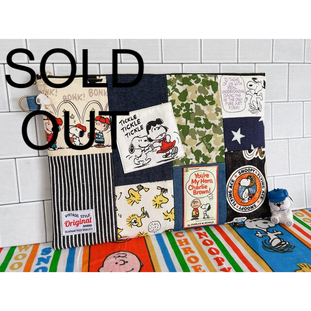 SOLD OUT! パッチワーク30cmファスナーポーチ