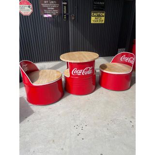 ドラム缶リメイク ローテーブルセットの通販 by H&M FACTORY|ラクマ