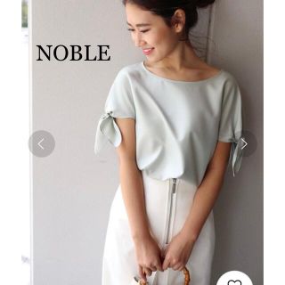 ノーブル(Noble)のNOBLE◆美品◆フレンチスリーブリボンブラウス(シャツ/ブラウス(半袖/袖なし))