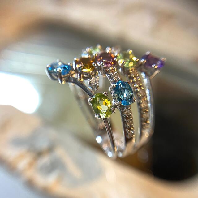 カラフル  マルチリング   ダイヤモンド  リング レディースのアクセサリー(リング(指輪))の商品写真