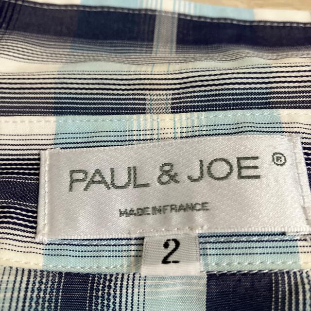 ポール＆ジョー　チェック半袖シェルボタンシャツ　フランス製