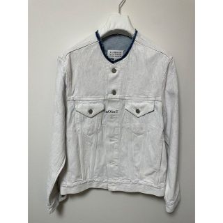 マルタンマルジェラ(Maison Martin Margiela)の22AW 正規品 メゾンマルジェラ  ペイント ノーカラー デニムジャケット(Gジャン/デニムジャケット)