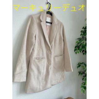MERCURYDUO ショートラウンドカラーPコート ピーコート ベージュ