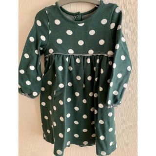 プチバトー(PETIT BATEAU)のプチバトー   ワンピース　グリーン　ドット　24m(ワンピース)