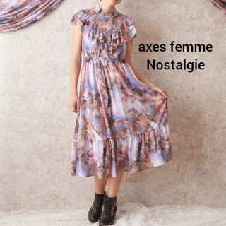 アクシーズファム(axes femme)のaxes femme　Nostalgie　天使柄シャーリングワンピース(ロングワンピース/マキシワンピース)