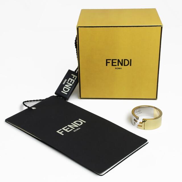 FENDI(フェンディ)のフェンディ FFモチーフ ロゴ リング 指輪 ＃M 22号 ゴールド シルバー 7AJ193 箱付 FENDI（新品・未使用品） メンズのアクセサリー(リング(指輪))の商品写真