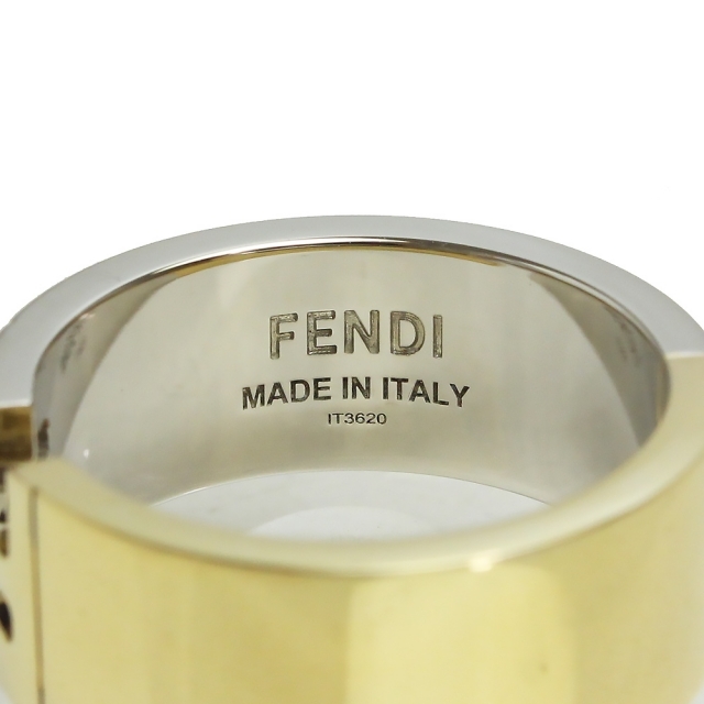 FENDI(フェンディ)のフェンディ FFモチーフ ロゴ リング 指輪 ＃M 22号 ゴールド シルバー 7AJ193 箱付 FENDI（新品・未使用品） メンズのアクセサリー(リング(指輪))の商品写真