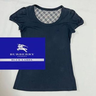 バーバリーブルーレーベル(BURBERRY BLUE LABEL)の美品 Burberry BlueLabel マリン フレンチ袖Tシャツ　Mサイズ(Tシャツ(半袖/袖なし))