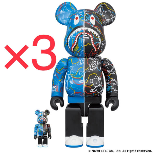 エンタメ/ホビーBearbrick BAPE(R) CAMO SHARK 100％＆400％