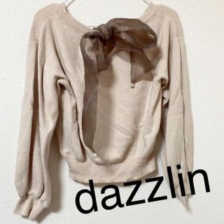 ダズリン(dazzlin)のdazzlin バックリボン　トップス　ベージュ(カットソー(長袖/七分))