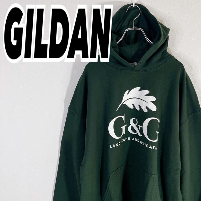 GILDAN(ギルタン)の90's ギルダン メンズ デカロゴ G&G プルオーバー パーカー XL 古着 メンズのトップス(パーカー)の商品写真