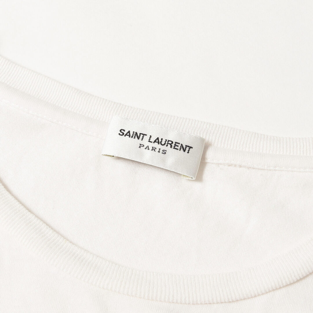 Saint Laurent(サンローラン)のSAINT LAURENT PARIS サンローラン パリ Tシャツ グラフィック プリント クルーネックTシャツ 559731 YBDI2 2018年製 ホワイト 白 S トップス カットソー 半袖【メンズ】【中古】 メンズのトップス(Tシャツ/カットソー(半袖/袖なし))の商品写真