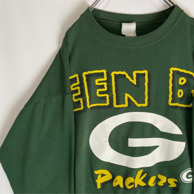 ビックサイズ PRO PLAYER NFL GREEN BAY PACKERS グリーンベイパッカーズ プリントスウェットシャツ トレーナー USA製 メンズXXXL /eaa361877