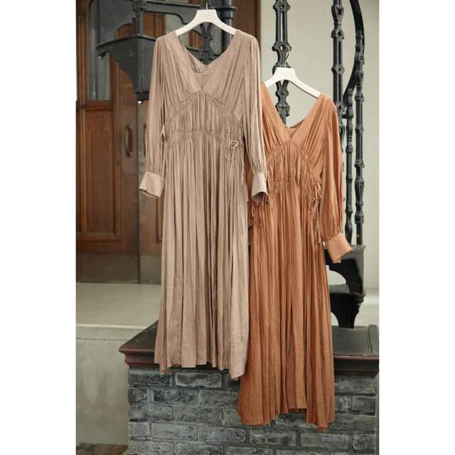 Side Bow Vintage Twill Dress terracotta