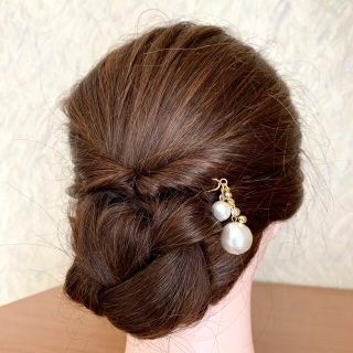 コットンパールかんざし (ヘアアクセサリー)