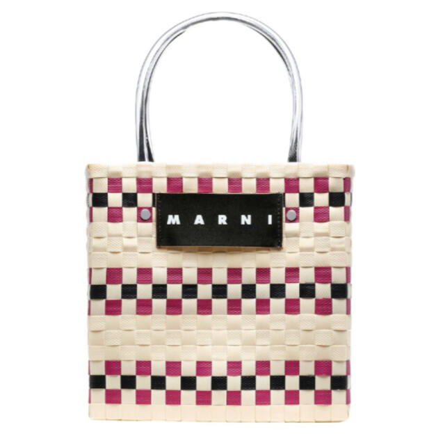 マルニカフェ クリームレッド カゴバッグ 新品 ピクニックバッグ