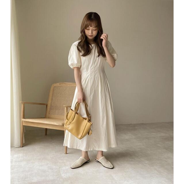 muguet   balloon sleeve linen op ワンピース