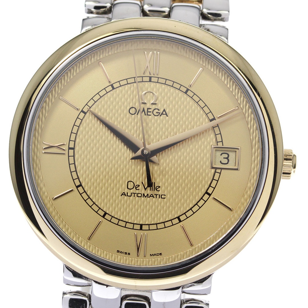 ☆美品【OMEGA】オメガ デビル クラシック YGコンビ デイト 7304.11 自動巻き メンズ_701918【ev20】