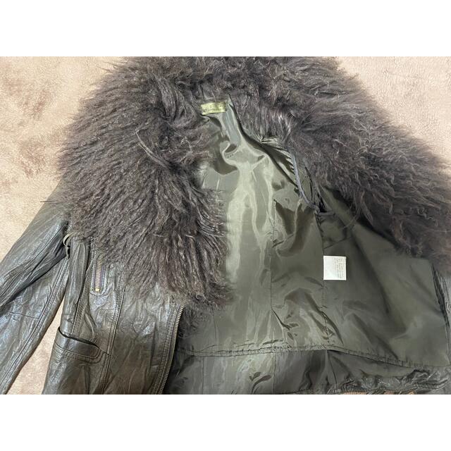 goa - goaゴア☆チベットラムファー本革レザージャケット中古ブラウン
