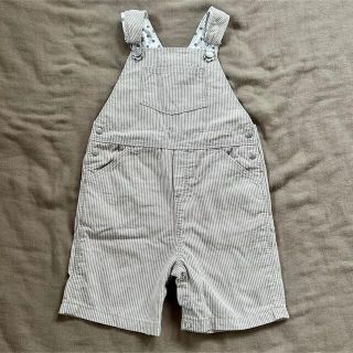 プチバトー(PETIT BATEAU)のプチバトー ストライプ オーバーオール サロペット 81cm 1.5歳(カバーオール)