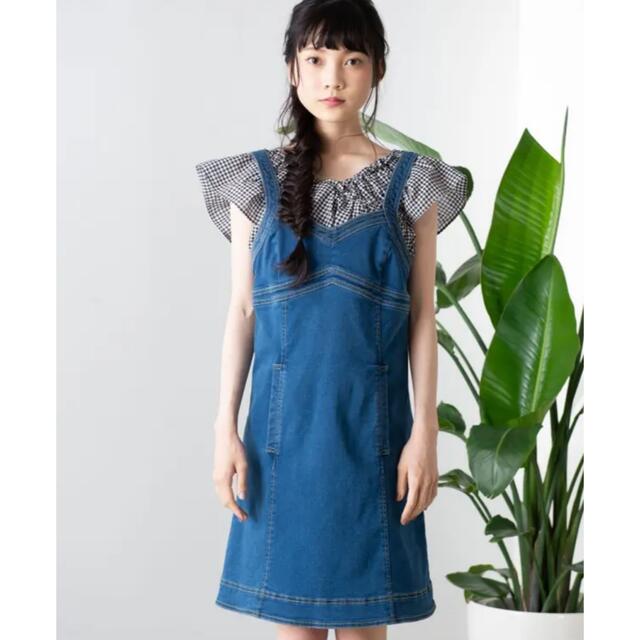 WEGO(ウィゴー)のWEGO デニムタイトミニジャンパースカート  ワンピース　ウィゴー　韓国 レディースのワンピース(ミニワンピース)の商品写真