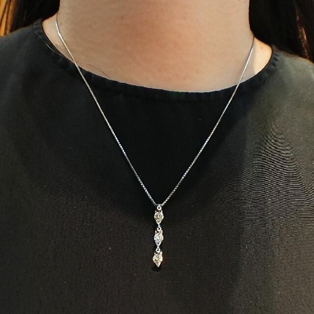 全国宅配無料アクセサリー綺麗✨レーザーホール ダイヤモンド 0.5ct ネックレス プラチナ ダイヤ