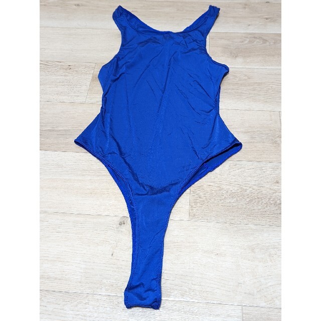 スクール水着　ハイレグ　スク水　コスプレ水着　ブルー　青　フリーサイズ　競泳水着 レディースの水着/浴衣(水着)の商品写真