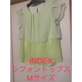 インデックス(INDEX)のＦ　INDEX シフォントップス　Mサイズ　レディース(カットソー(半袖/袖なし))