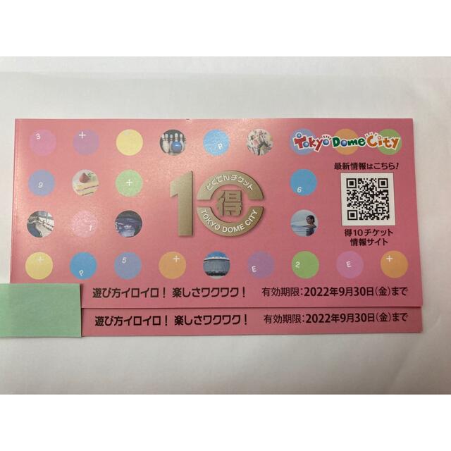 東京ドームシティ 得10チケット 2冊 - 通販 - hanackenovinky.cz