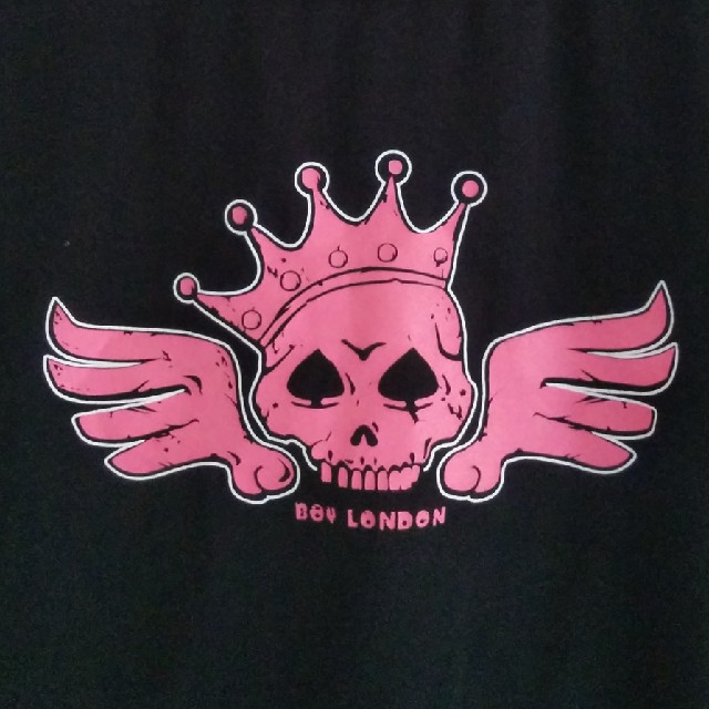 Boy London(ボーイロンドン)のB3 ピンク スカル 当時物 レア 未使用 BOY LONDON Tシャツ 黒 レディースのトップス(Tシャツ(半袖/袖なし))の商品写真