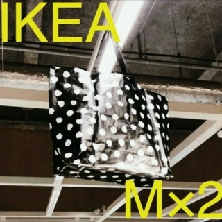 IKEA　新品♪IKEA　スクルッティグ Mサイズ ２枚 ホワイト/ブラック(エコバッグ)