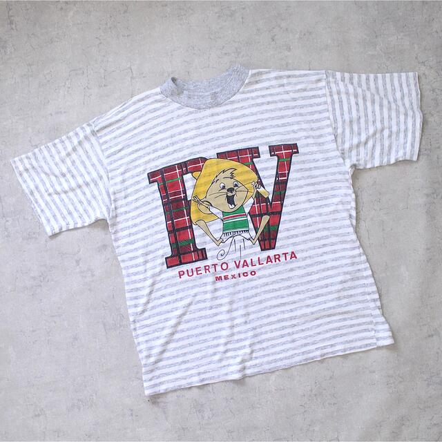 ART VINTAGE(アートヴィンテージ)の80s vintage ボーダーtee キャラプリント グラフィック レイヤード メンズのトップス(Tシャツ/カットソー(半袖/袖なし))の商品写真