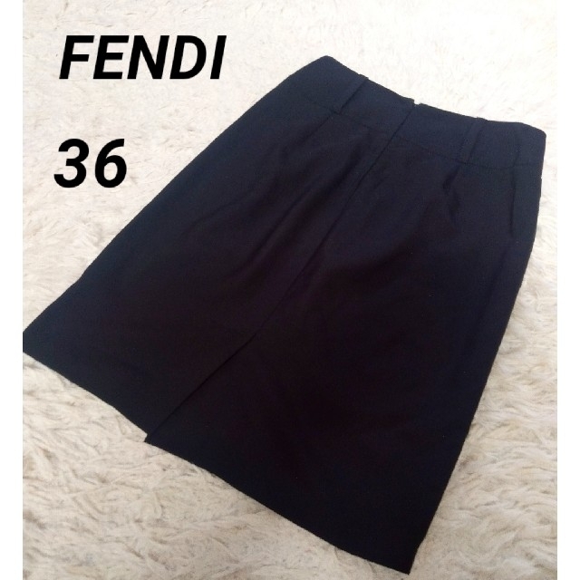 【FENDI】カシミヤ スカート ブラック 36