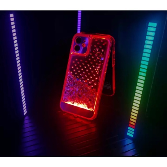 光る！LED iPhone12ケース グリッターライトピンク ソフト クリア スマホ/家電/カメラのスマホアクセサリー(iPhoneケース)の商品写真
