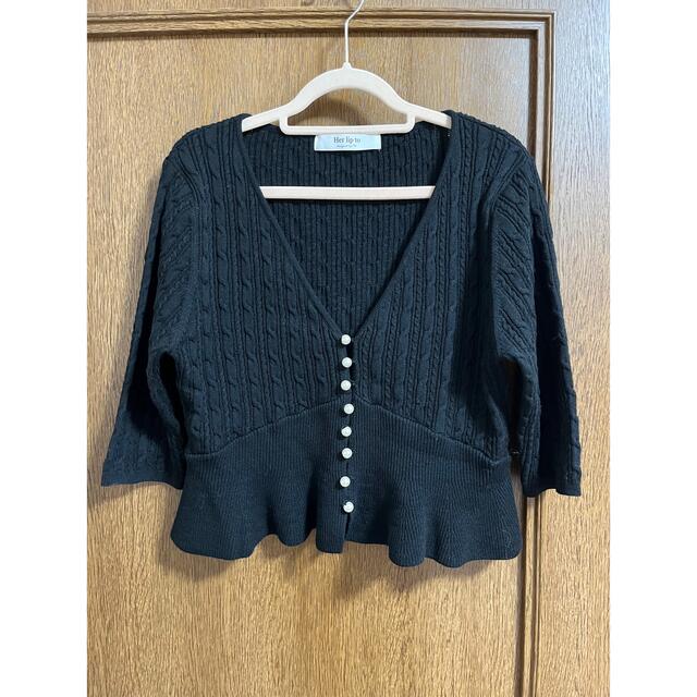 Cropped Pearl Cardigan ハーリップトゥ