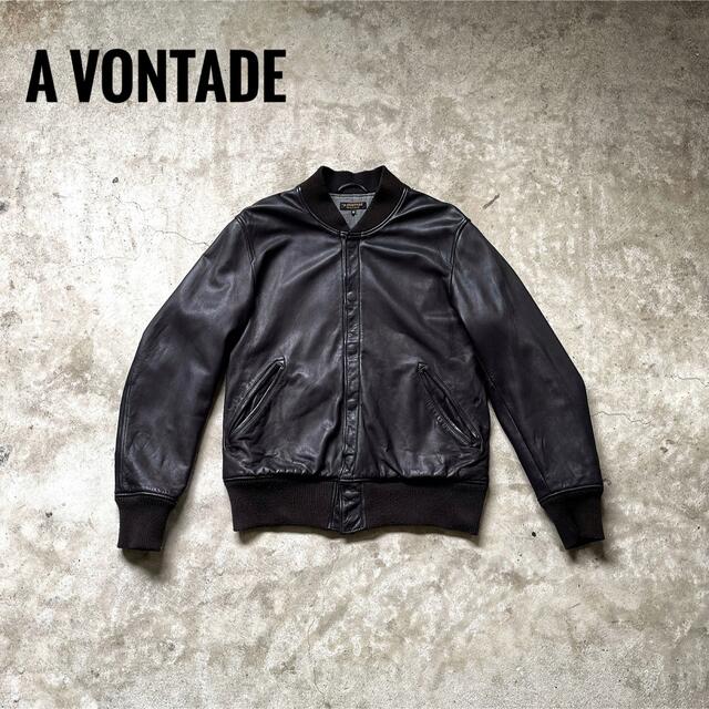 M】A VONTADE アボンタージ レザーボンバージャケット MA-1ブラック