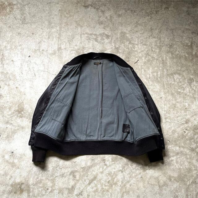 A VONTADE LEATHER SNAP BOMBER JACKET