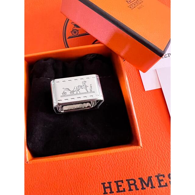 【新品】HERMES エルメス スカーフリング ボルデュック スクエア シルバー