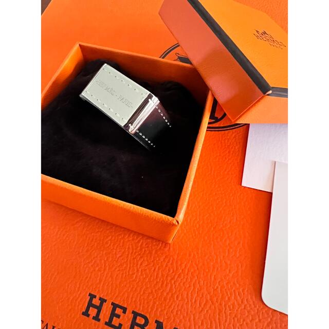 【新品】HERMES エルメス スカーフリング ボルデュック スクエア シルバー 2