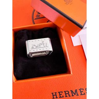 エルメス(Hermes)の【新品】HERMES エルメス スカーフリング ボルデュック スクエア シルバー(スカーフ)