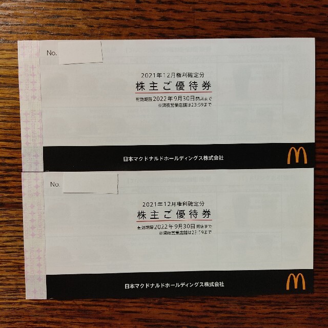 マクドナルド 株主優待 2冊(12枚) - blackdiamondtransfers.com