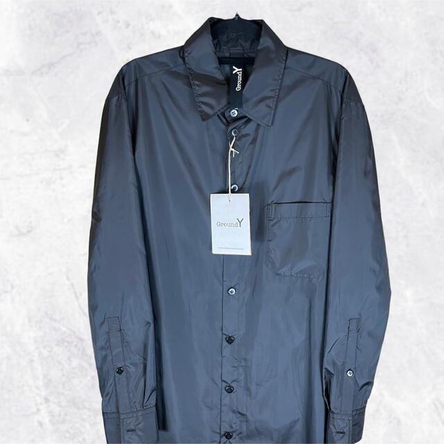 新品】Ground Y ナイロン スタッフシャツ ロングシャツ コート 3-